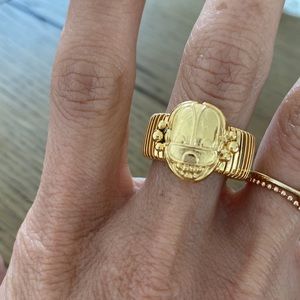 Gas Bijoux Aida Scaramouche gold plated beetle ring!